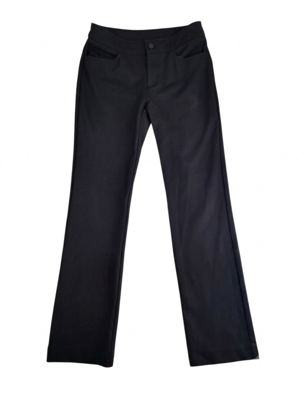 Anne Klein Black Ponte Knit Dress Pants Bootcut Stretch Trouser Career Work Sz 6